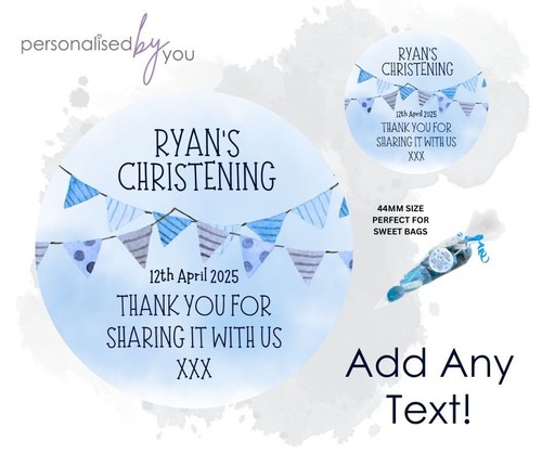 Personalised christening round - christening,
